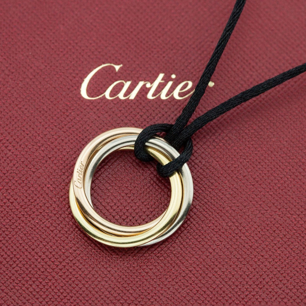 SOLD! CARTIER 18K Tri-color Gold Womens Pendant - Picture 1 of 5
